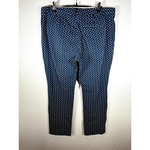 Banana Republic Jackson Fit Pants Size 12 Black with Navy & White Pattern - Picture 2 of 15